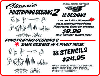 Mr. J's Xcaliber Pinstriping Designs - Paper or Paint Mask