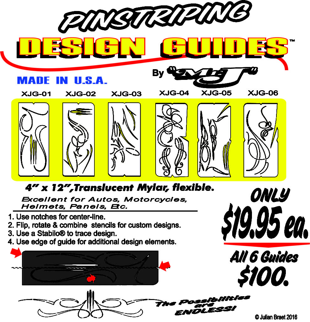 Mr. J’s Xcalber Pinstriping Stencil Tape Mr. J's Xcaliber Corporation
